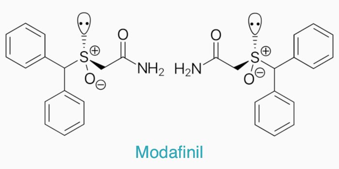 The chemical structure of modafinil